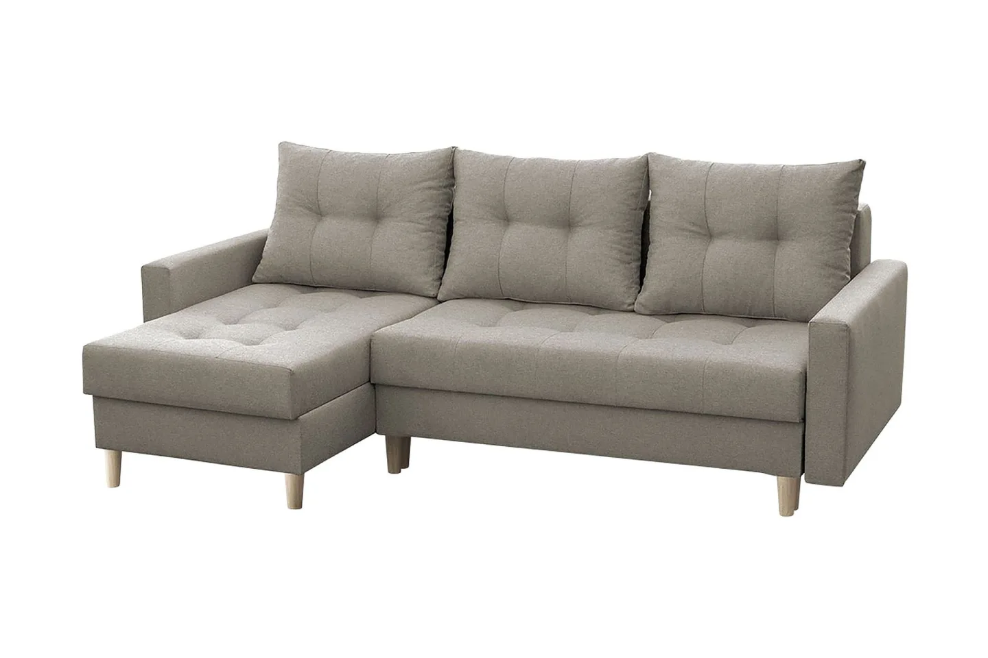 Bodo Divanbäddsoffa 222x140x90 cm - Beige/Grå