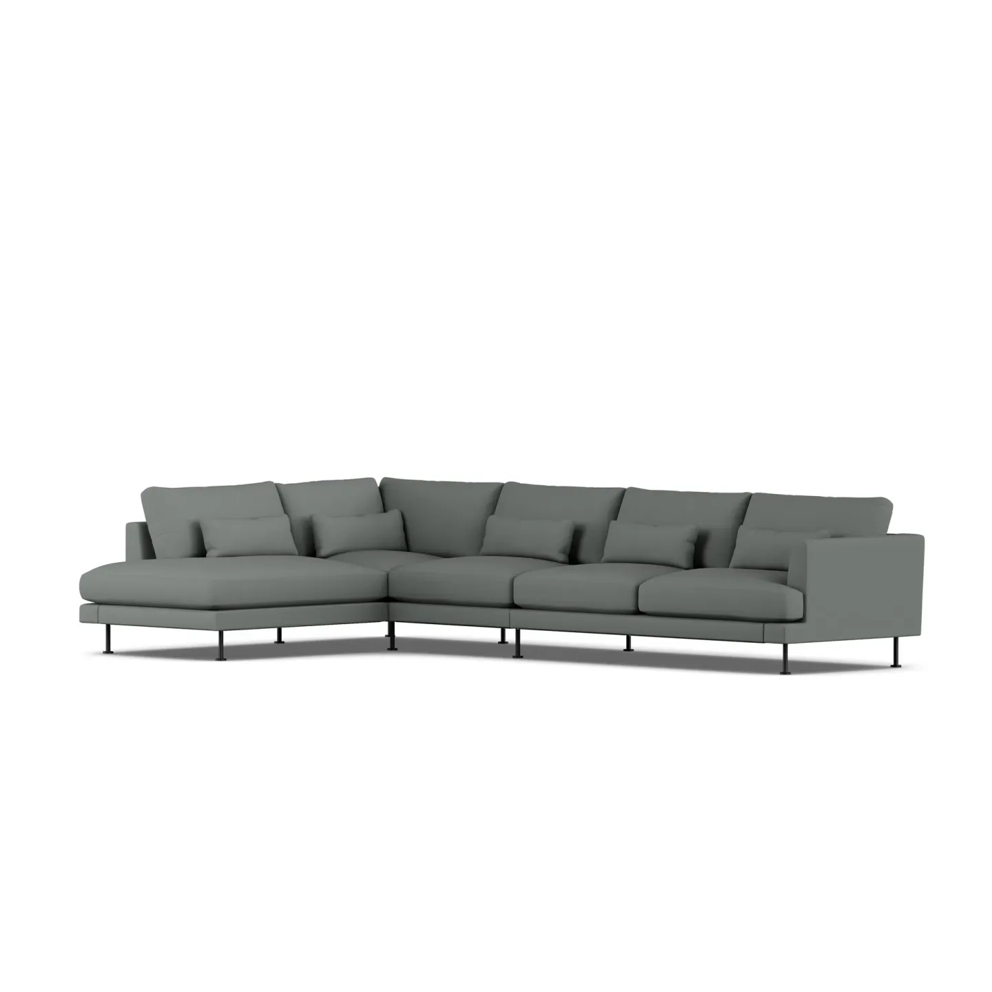 1898 Bredhult Sofa Caleido Grey 1240-Schwarzer Stahl, 4-sitzig B2
