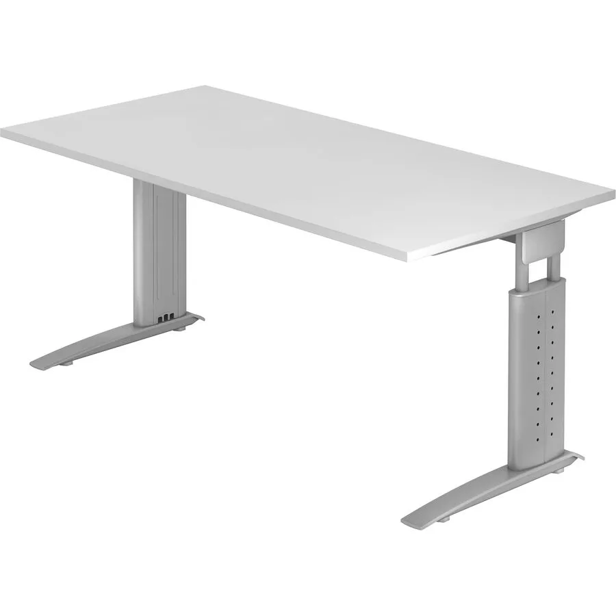 Schreibtisch Office weiss Holzwerkstoff Höhenverstellbar B 160 T 80 cm
