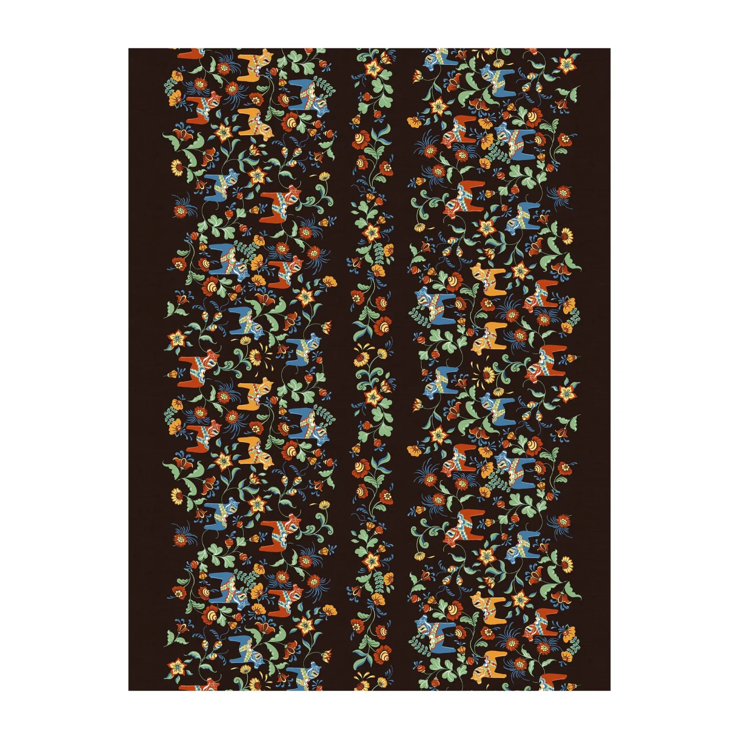 Arvidssons Textil Leksand bedruckter Stoff Schwarz