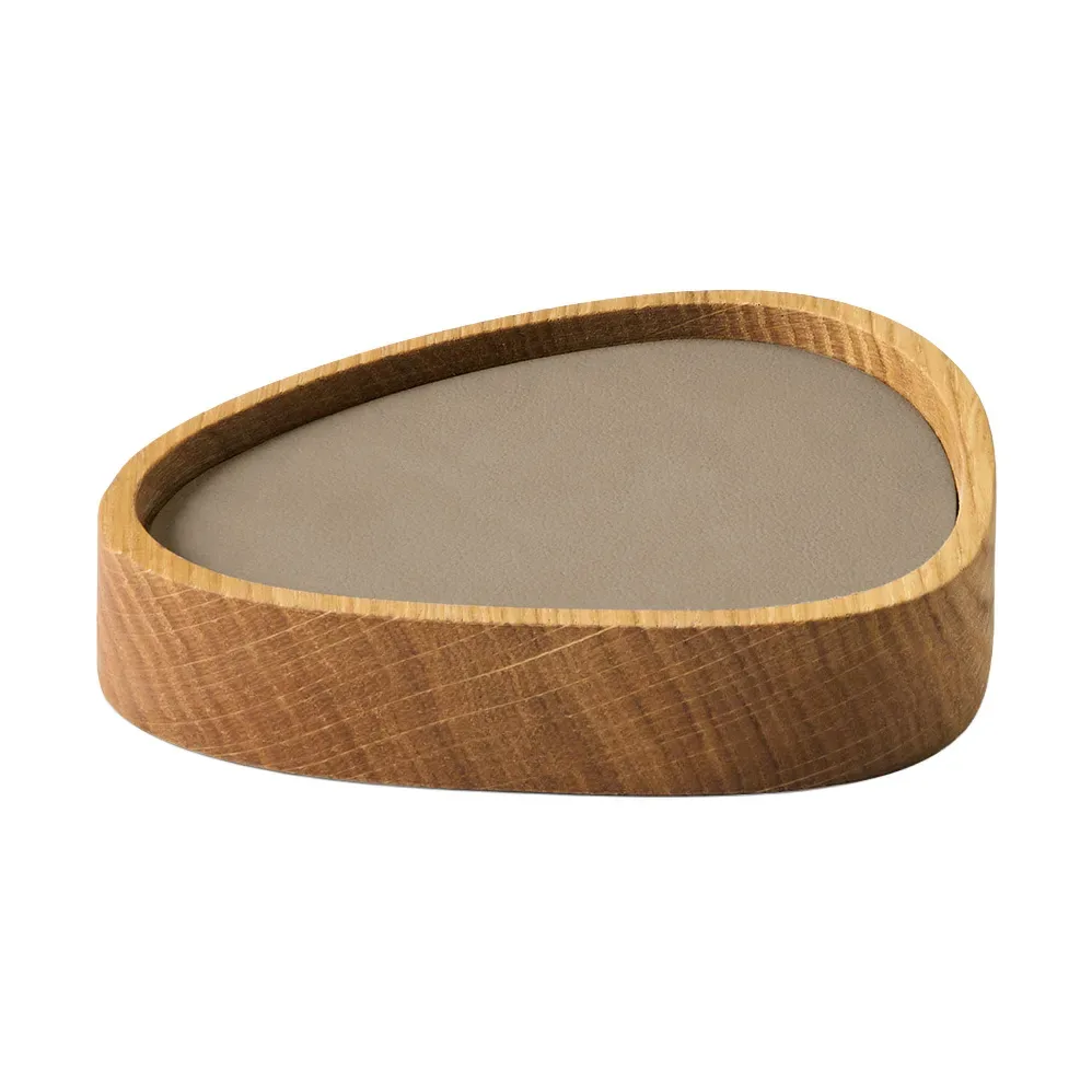LIND DNA Wood Box Glasuntersetzer Set Nature-oak, curve, S, Nupo clay brown, 9-teilig