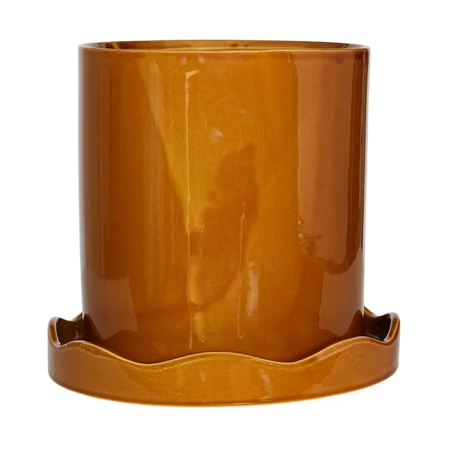 OYOY Nami Topf mit Untersetzer Ø21,5 cm Medium Amber