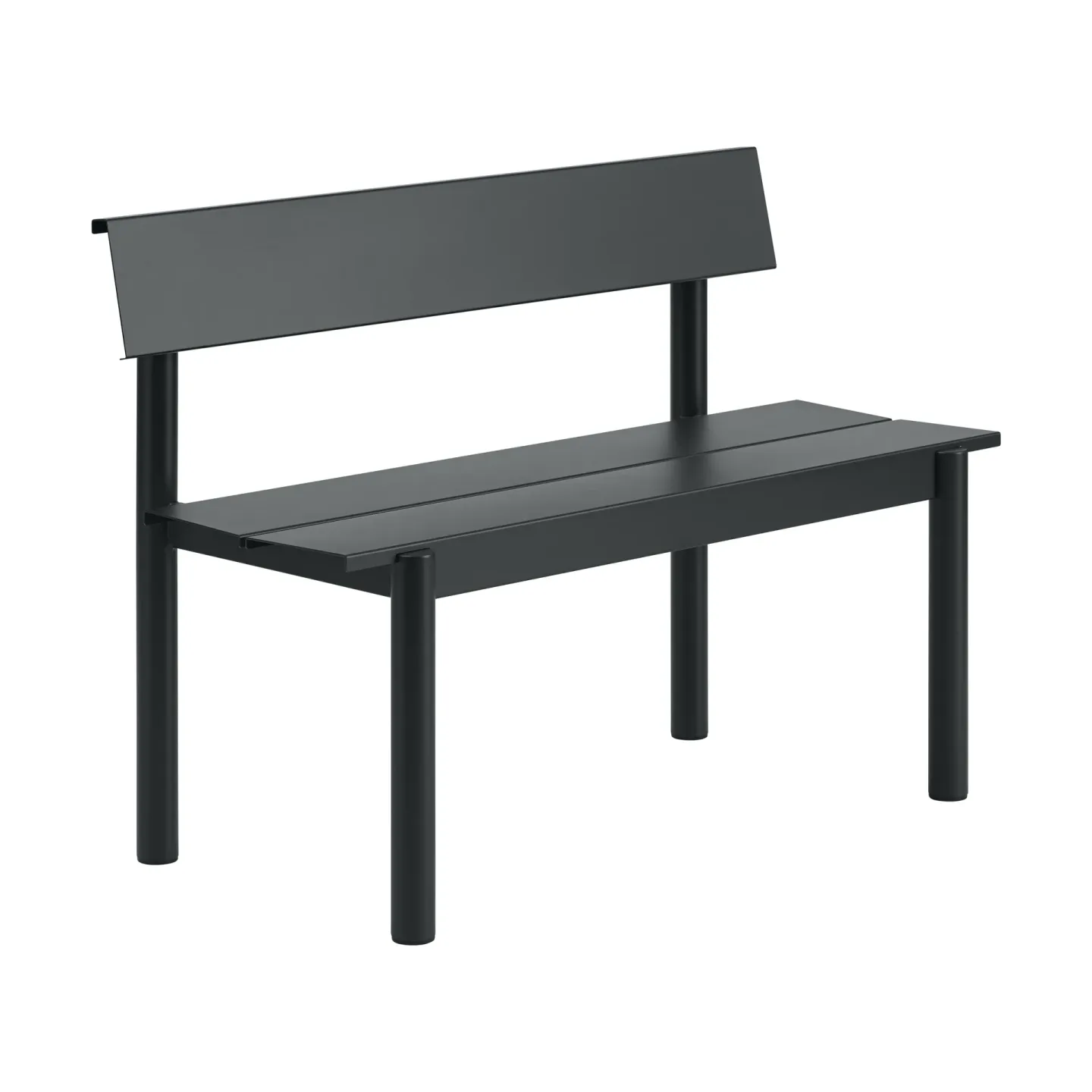 Muuto Linear Steel bänk med ryggstöd Black, 110x34 cm