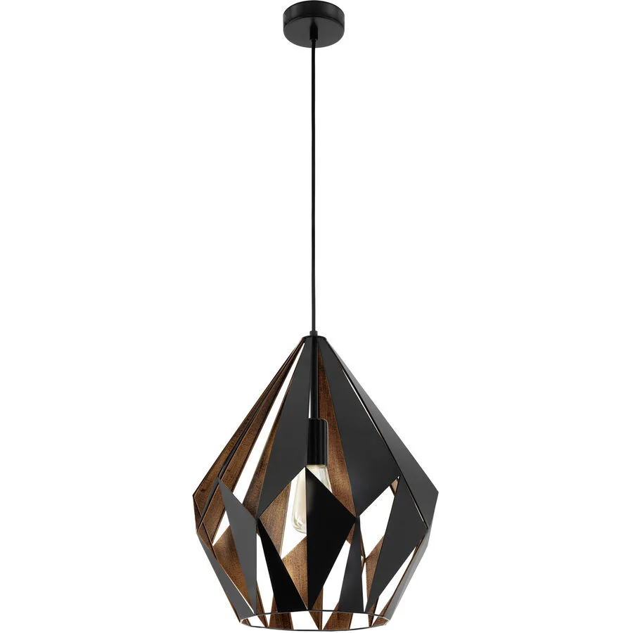 Pendellampe Carlton 1 Schwarz Stahl 150 cm