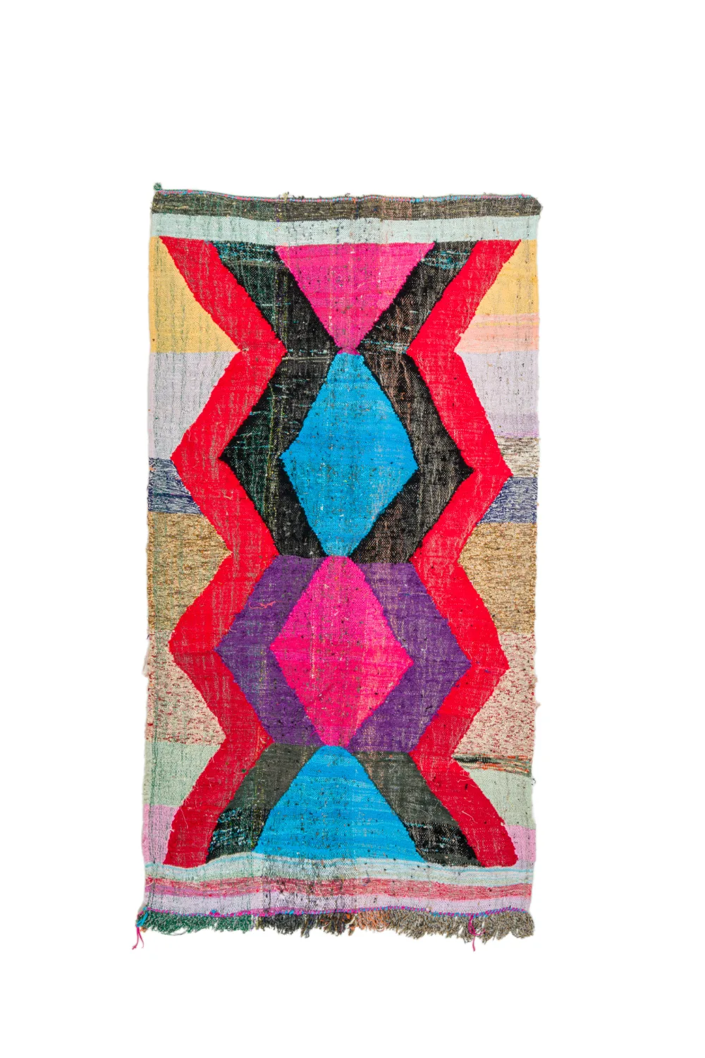 Marokkansk Boucherouite-teppe 125 x 235 cm (Størrelse: 125 x 235 cm)