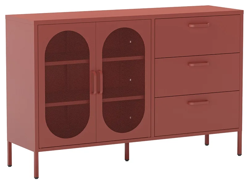Sideboard MARCKERIC DIORA 2 Türen 3 Schubladen 40x140x90cm terrakotta lackiert