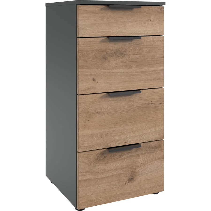Kommode Sanko Plankeneiche/graphit Holzwerkstoff B 41 H 84 cm