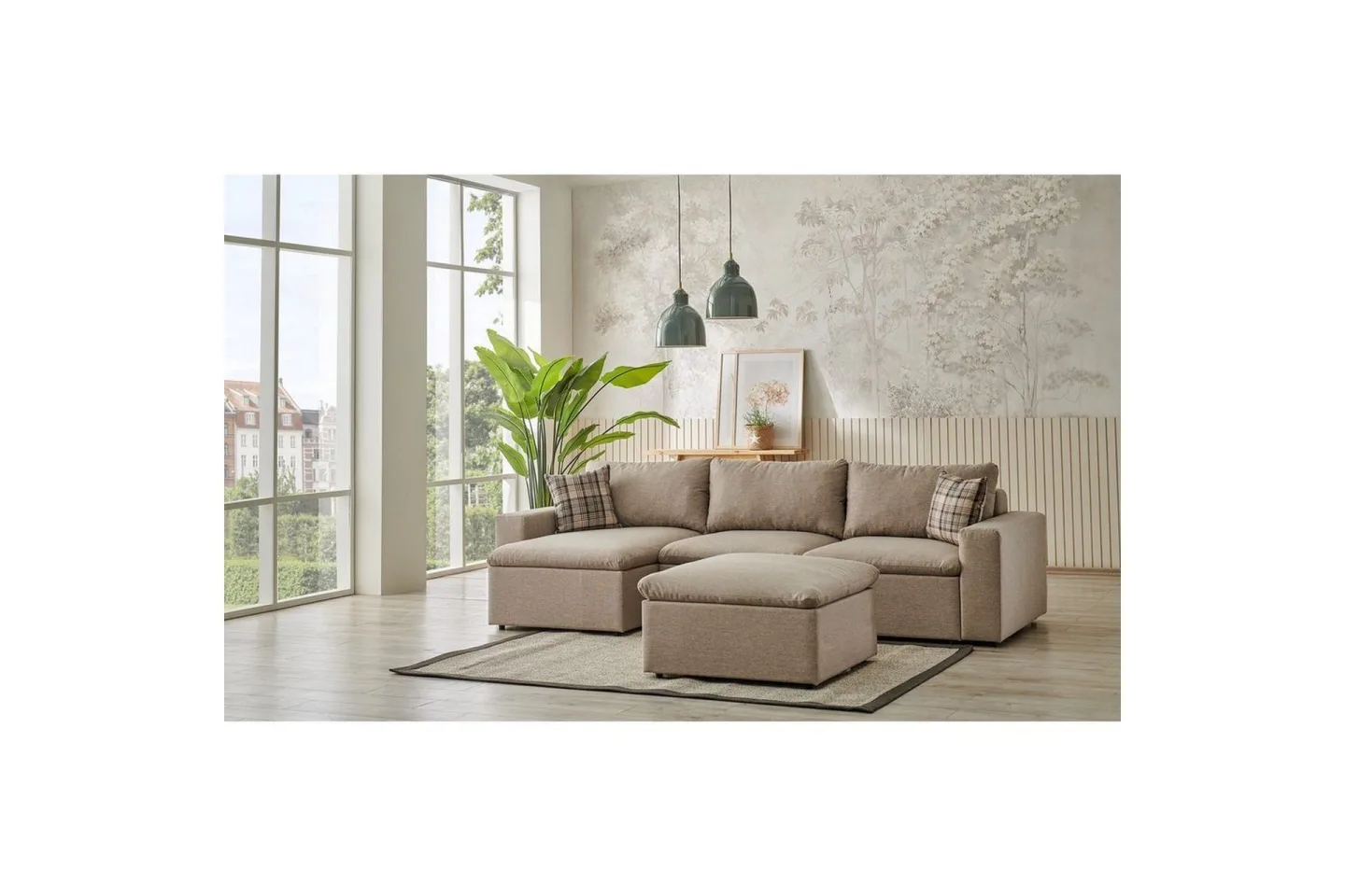 Rivran Soffa med Divan 4-sits - Cream