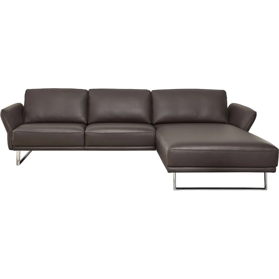Ecksofa Julia Braun Leder 274 cm 185 cm