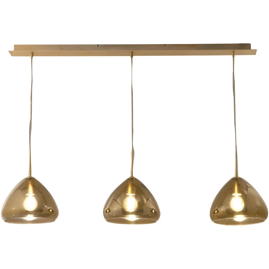 Pendellampe Ove Glas/Metall 24 cm 200 cm - Farbe: messing - Material: Metall/Glas