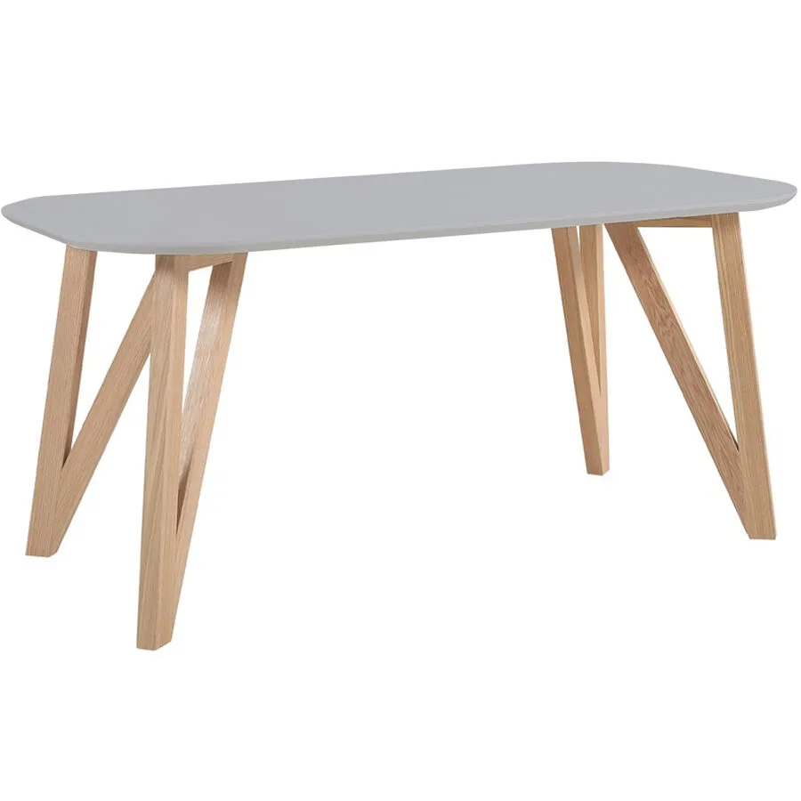 Esstisch Dijon grau Eiche Holz Massivholz B 200 T 90 cm