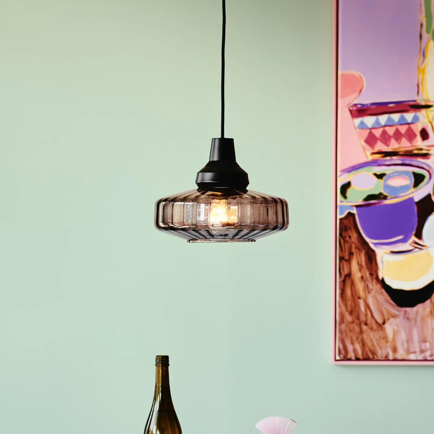 New Wave Optic pendellampe Smoke – DESIGN BY US - Stue - Aluminium - Med en lyskilde