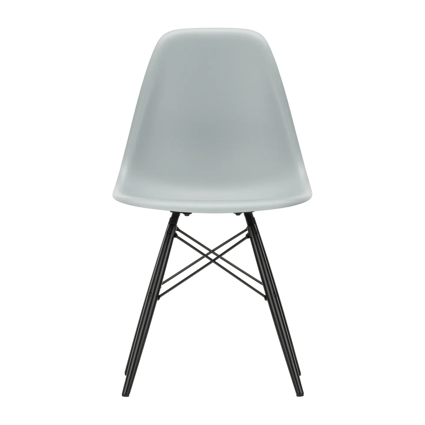 Vitra Eames plastic side chair DSW stol svartbetsad Light grey