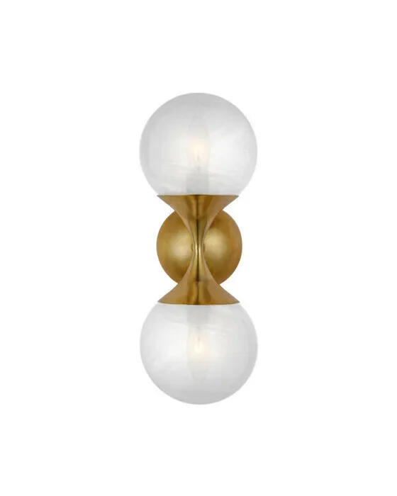 Cristol Small Double Sconce Antique Brass