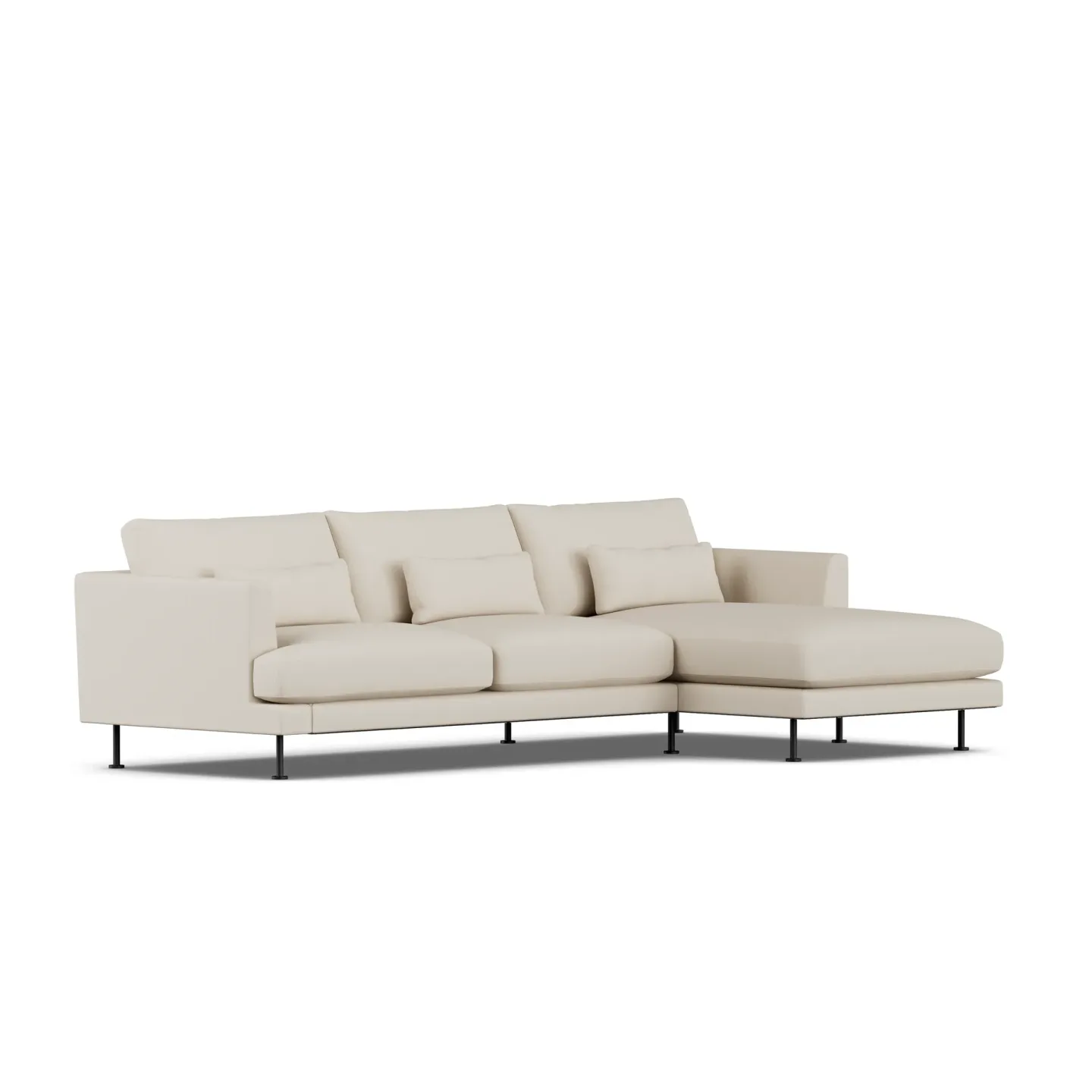1898 Bredhult Sofa Jump Beige 1956-Schwarzer Stahl, 2,5-sitzig C1