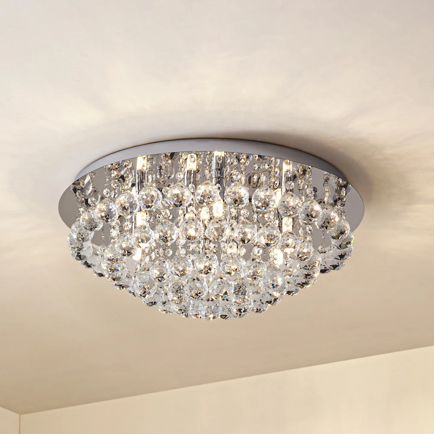 Lindby Deckenleuchte Antonino, Ø 55 cm, 8-flg., Kristall, G9 - Wohnzimmer - Modern - Mehrflammig