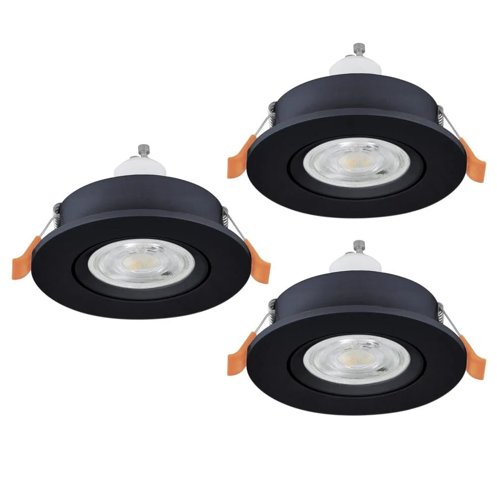 Infälld Lampa Barranco 90 mm 4000K Set om 3 - Svart