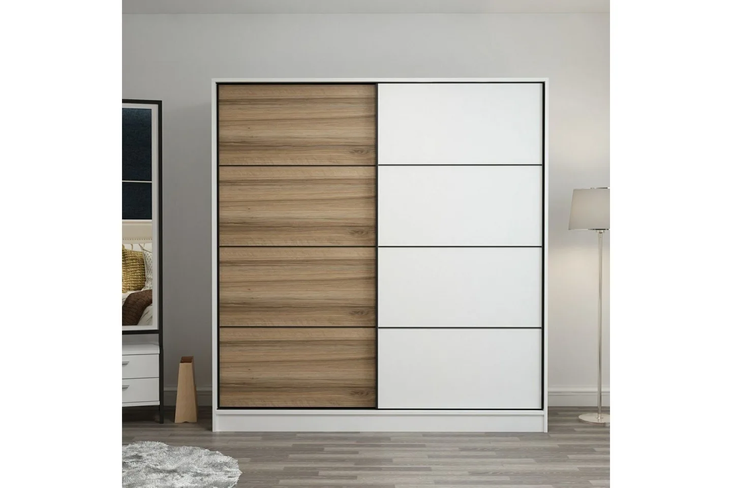 Fruitland Garderob 220 cm - Brun/Vit