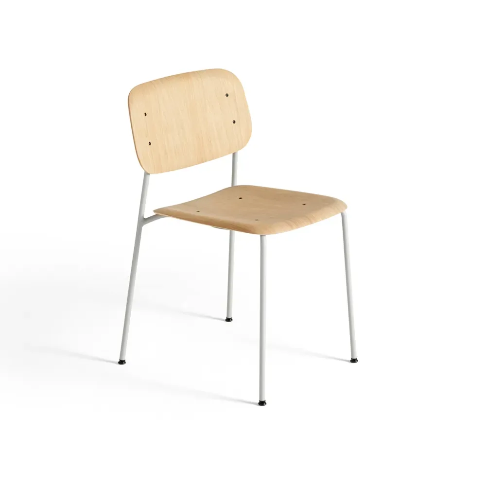 HAY Soft Edge 40 Stuhl Oak-soft grey Stahlgestell