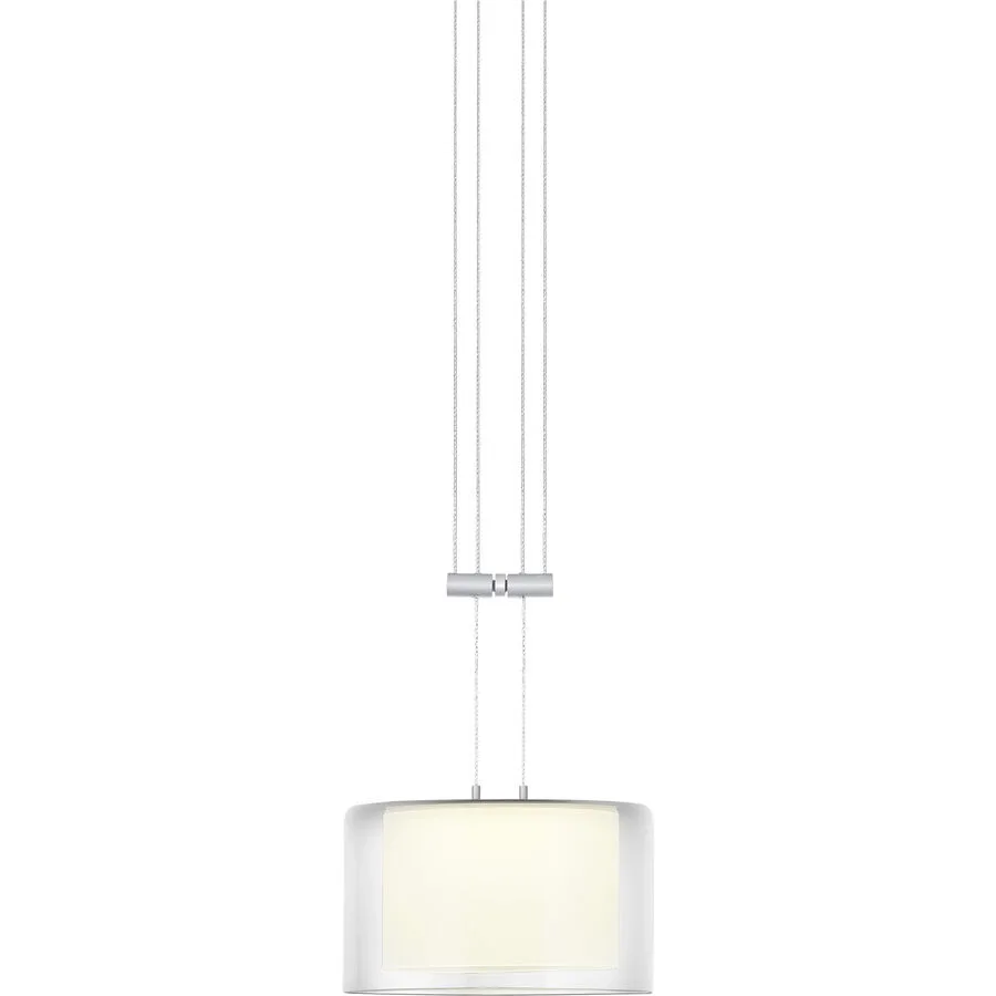Designer-Pendellampe Bankamp Strada 2.0 Grand Clear aluminium matt 1 D 20 cm - LED - Lichtfarbe: Extra warmweiss - Material: Aluminium/Stahl -