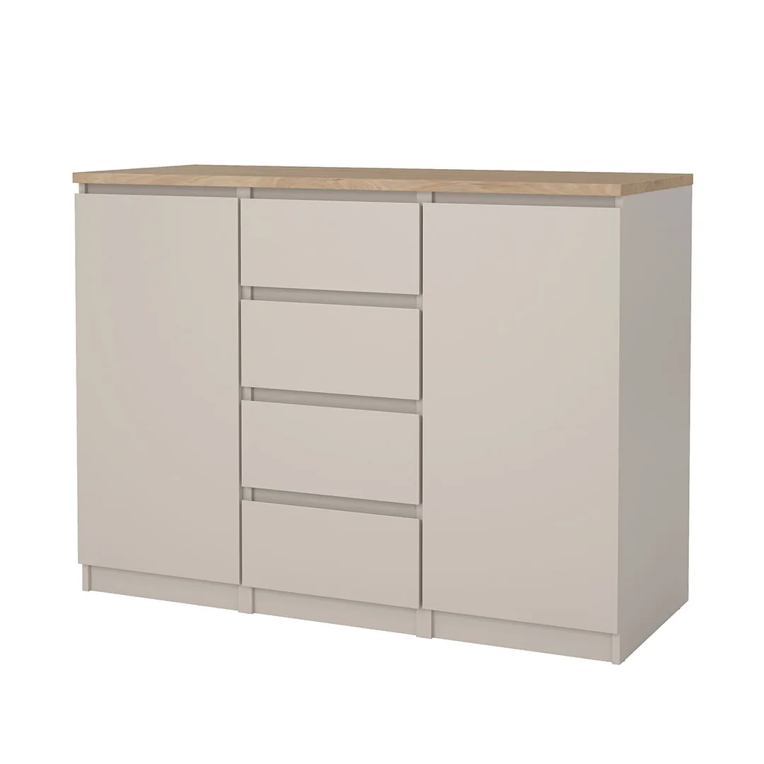 Naia Sideboard 2 Türen 4 Schubladen Eiche Dekor.