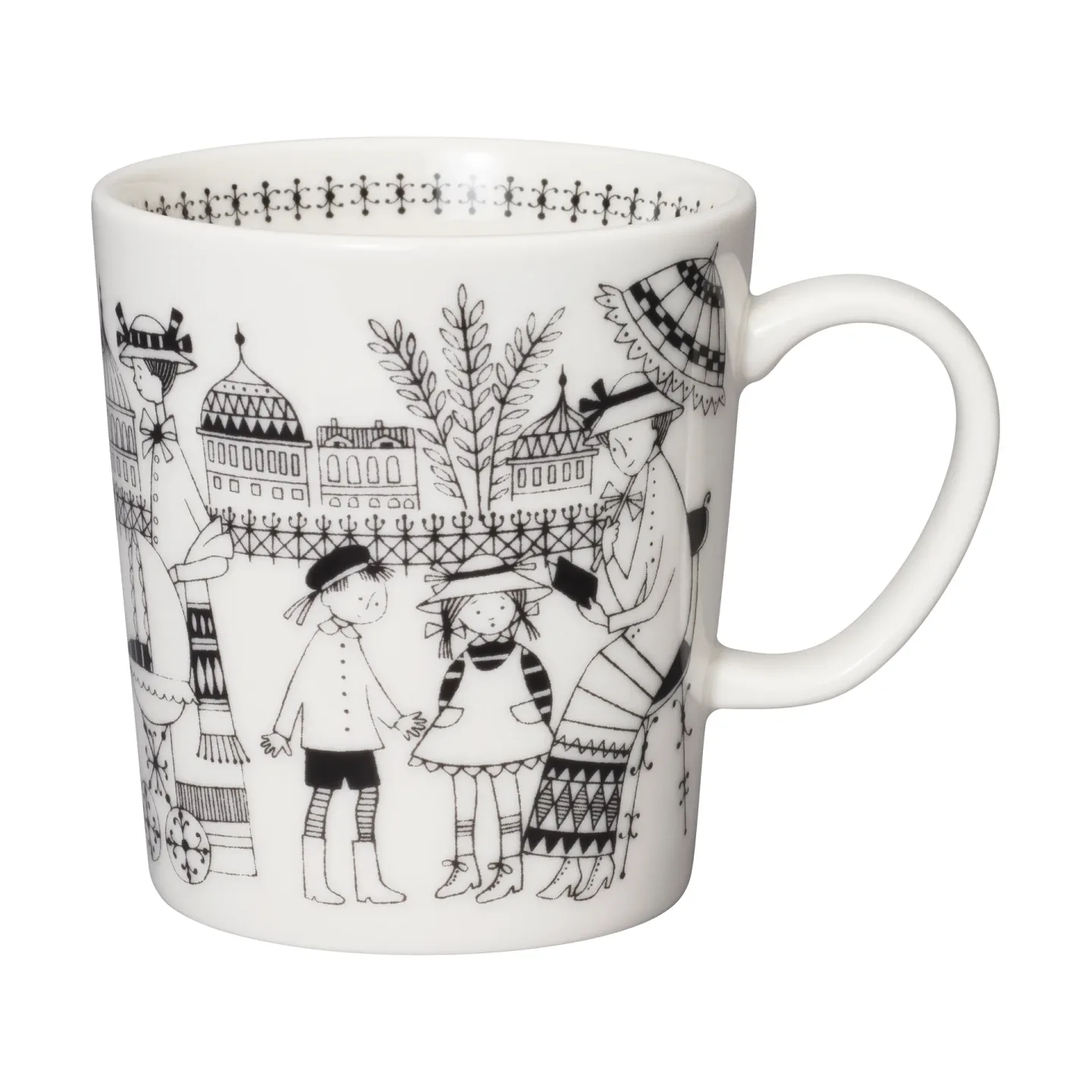 Arabia Emilia Tasse 30 cl Schwarz-weiß