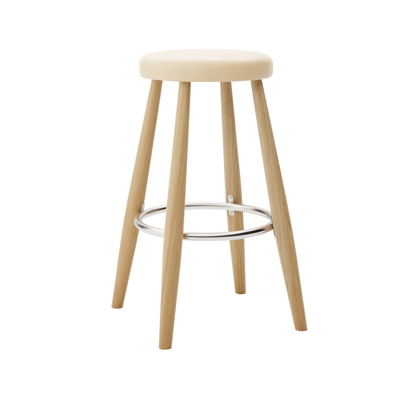 Carl Hansen - CH58 Low Stool, Oljad Ek, Lädergrupp C Sif - 90 - Barstolar - Hans J. Wegner - Träfärgad - Läder/Metall/Trä