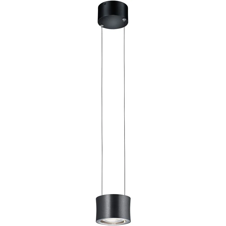 Designer-Pendellampe Bankamp Impulse anthrazit 1-flammig - Farbe: Anthrazit eloxiert - LED - Lichtfarbe: Extra warmweiss - Material: Metall -