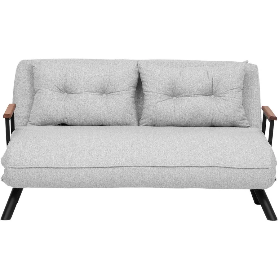 Bettsofa Foldbar Grau Stoff 133 cm 50 cm
