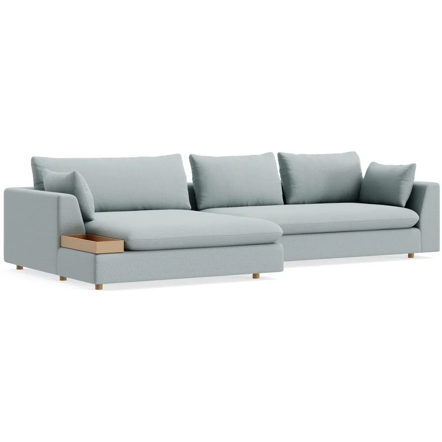 Ecksofa Milou Links Stoff türkis B 334 T 165 cm - Möbel Konfigurator: Traummöbel individuell zusammenstellen
