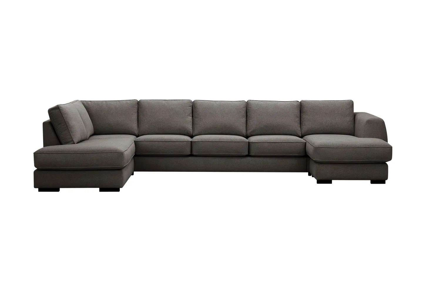 Optus 6-sits U-soffa med Divan och schäslong höger - Mörkgrå
