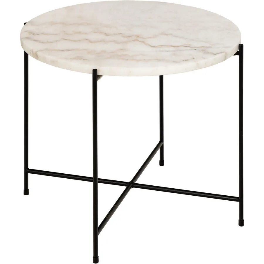 Beistelltisch Avila weiss Marmor B 52 H 40 cm
