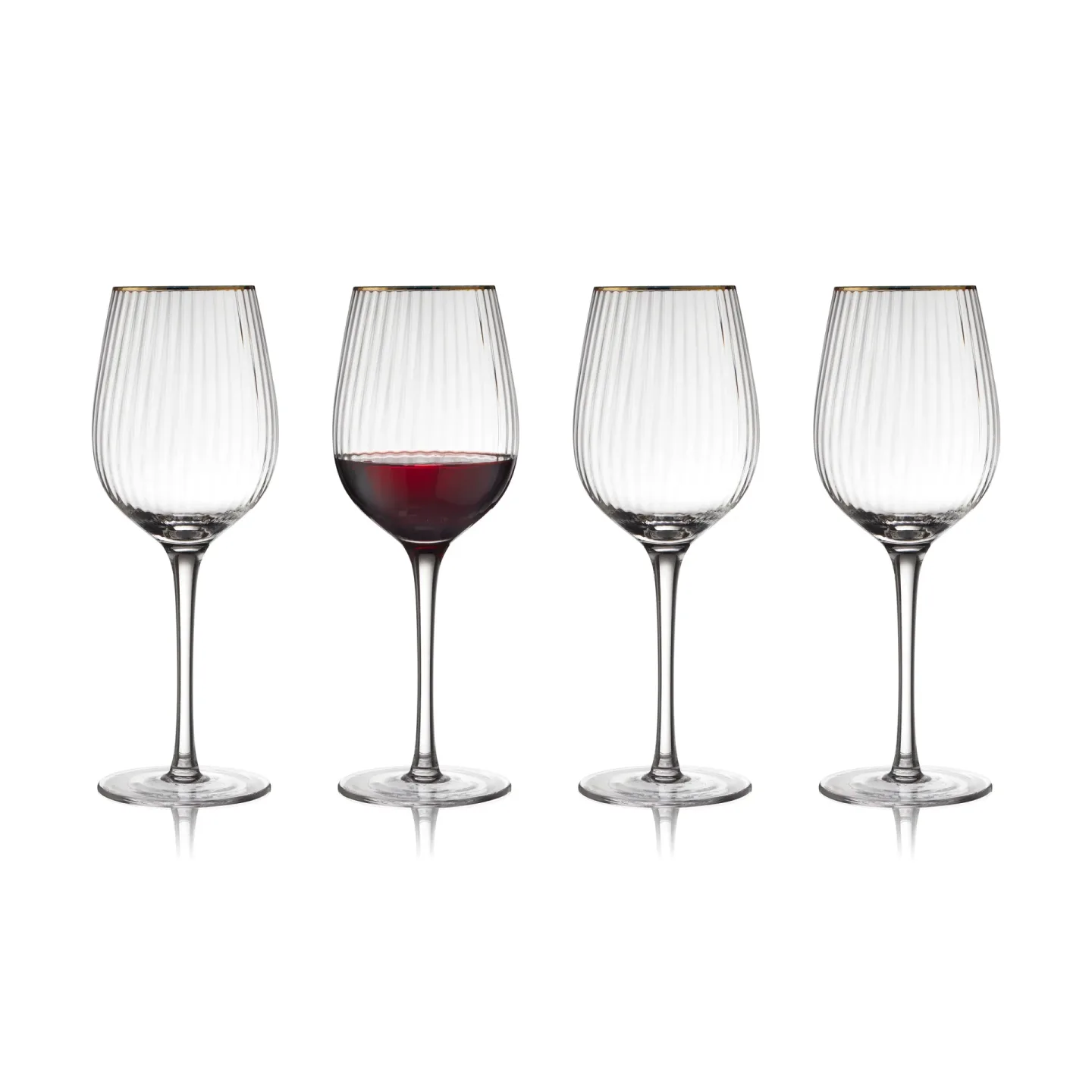 Lyngby Glas Palermo Gold Rotweinglas 40 cl 4er Pack Klar-gold