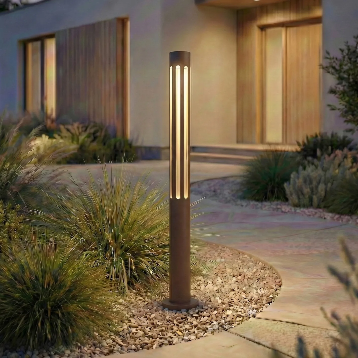 Fjorya LED-Wegeleuchte, braun, Höhe 60 cm, IP65 - Lindby - Terrasse - Modern - Aluminium - Einflammig