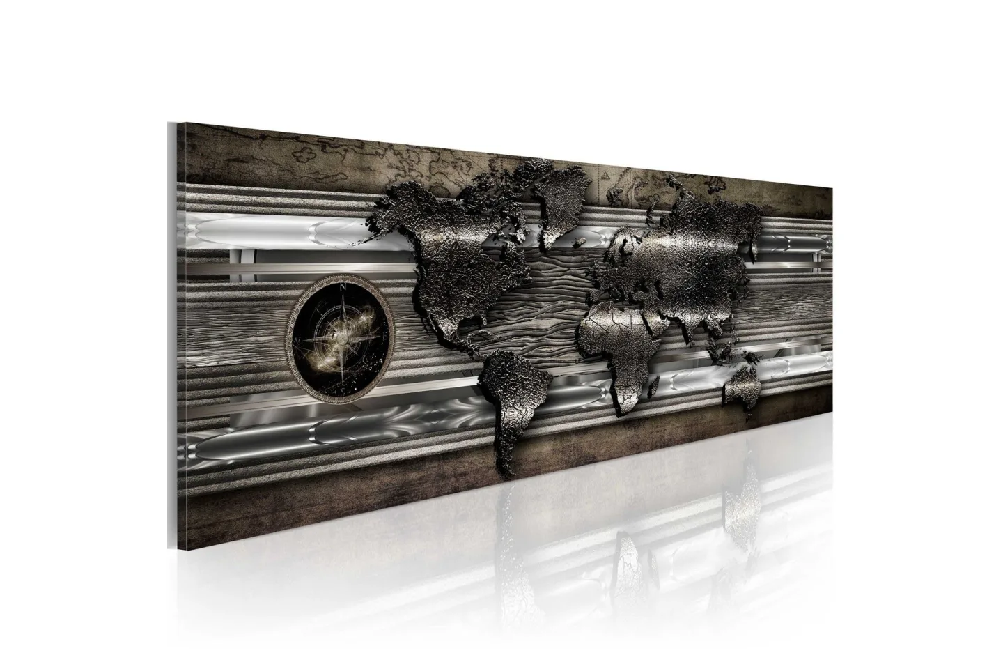 Tavla Metalic Map 120x40 cm -
