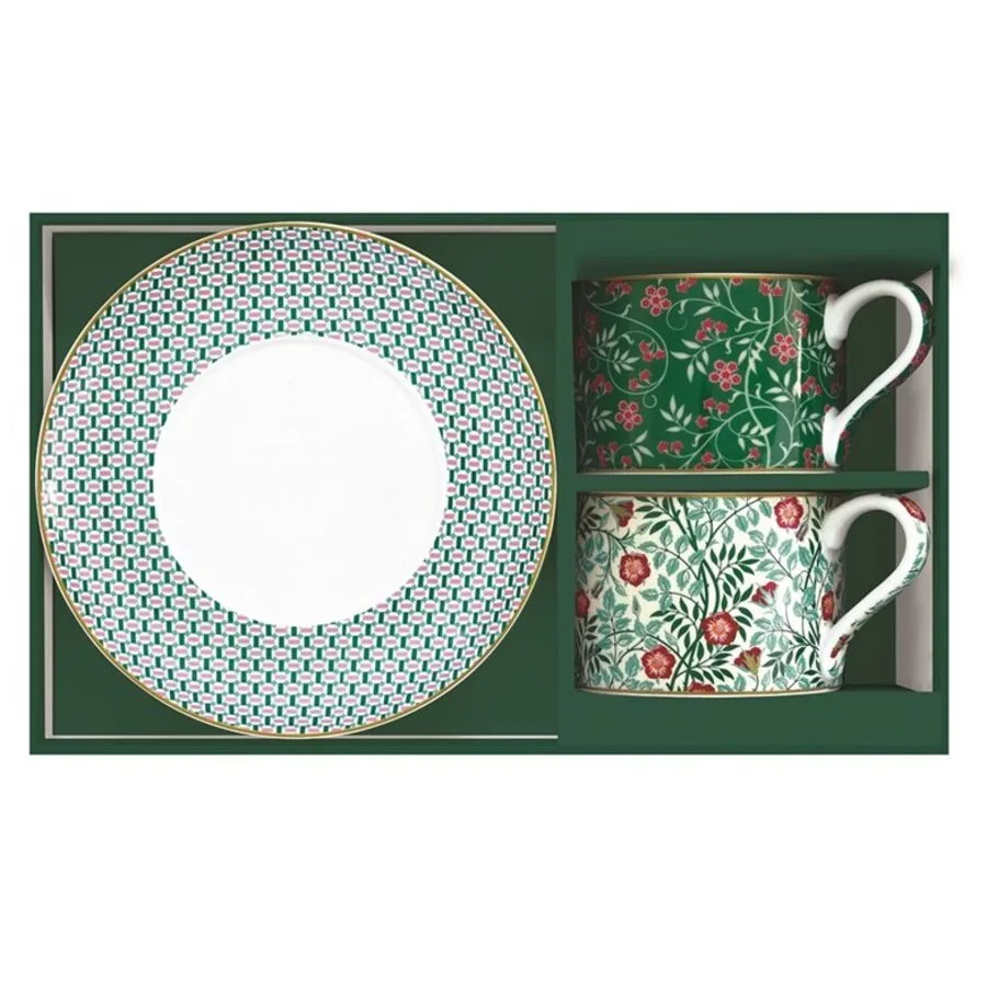 Kaffeetasse Easy Life Grün/Weiss Porzellan 0.24 l