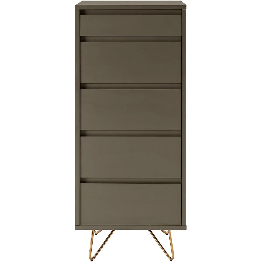 Kommode Saija Dunkelgrau MDF B 45 H 110 cm