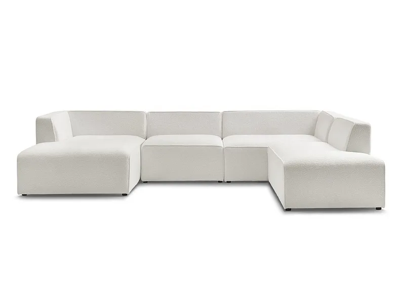 Wohnlandschaft BOBOCHIC MEGEVE Boucle-Stoff weiss