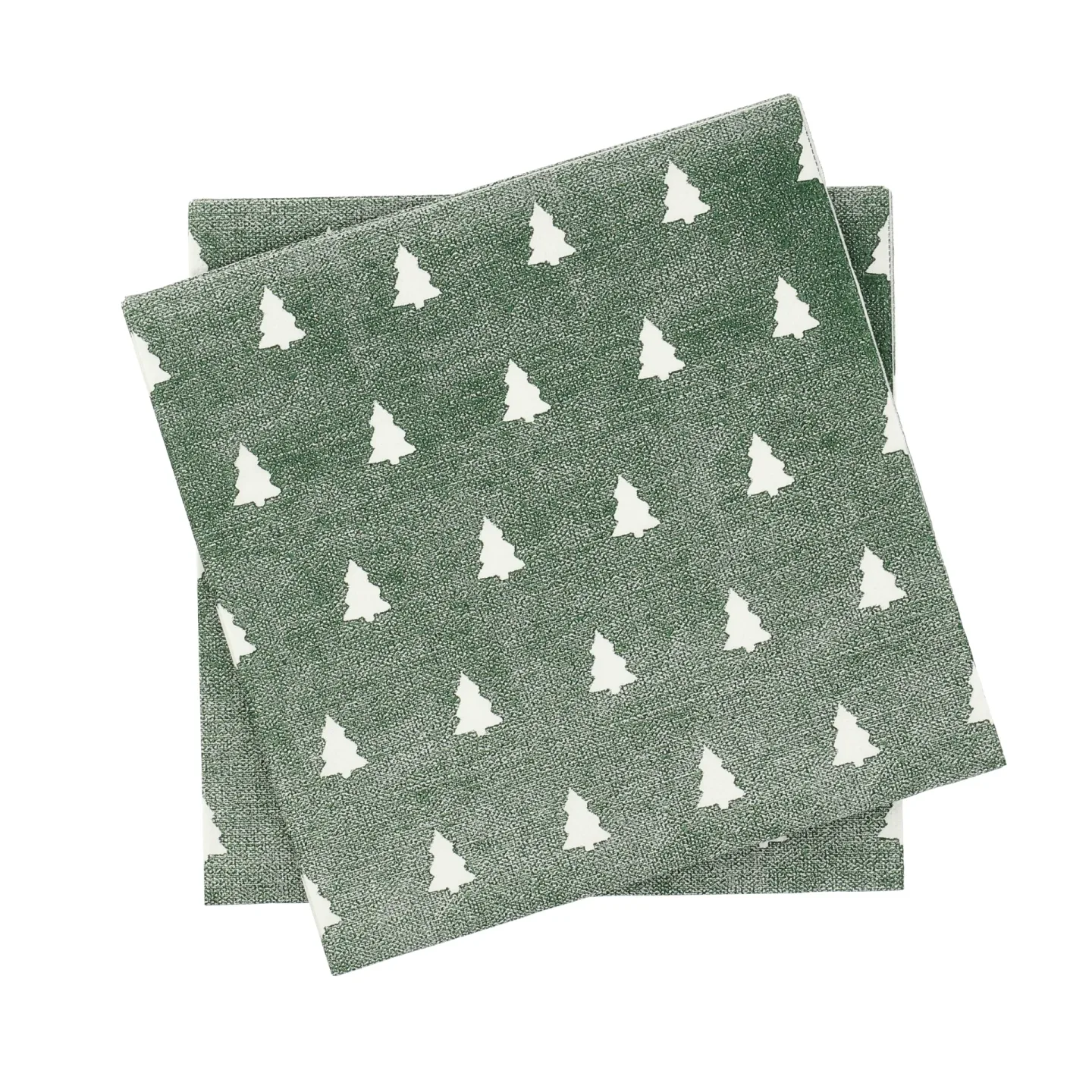 Scandi Essentials Linen Trees Serviette 33 x 33 cm 20er-Pack Grün-Weiß