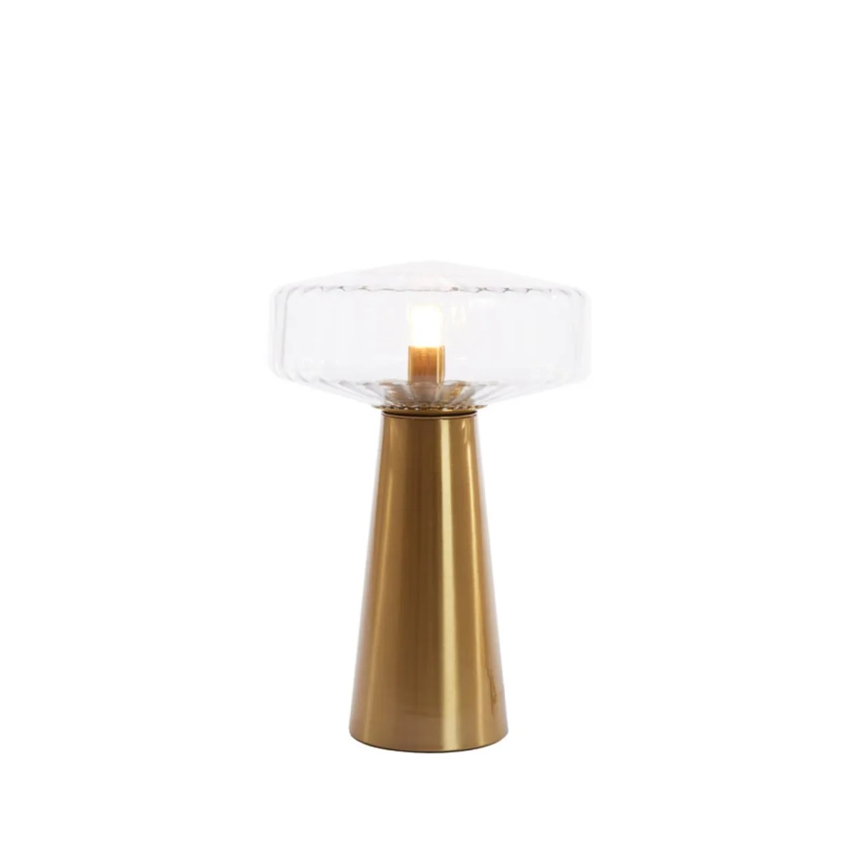 Light & Living - Pleat 45cm - Bordslampa - Guld/klar