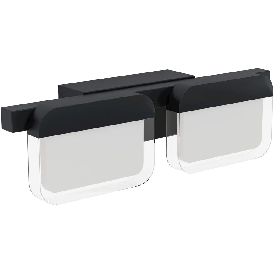 Eglo Wandlampe Ervidel Schwarz Stahl/Kunststoff 0 cm 32 cm - Farbe: Schwarz/klar/satiniert - LED - Lichtfarbe: Warmweiss - Material: Kunststoff/Stahl