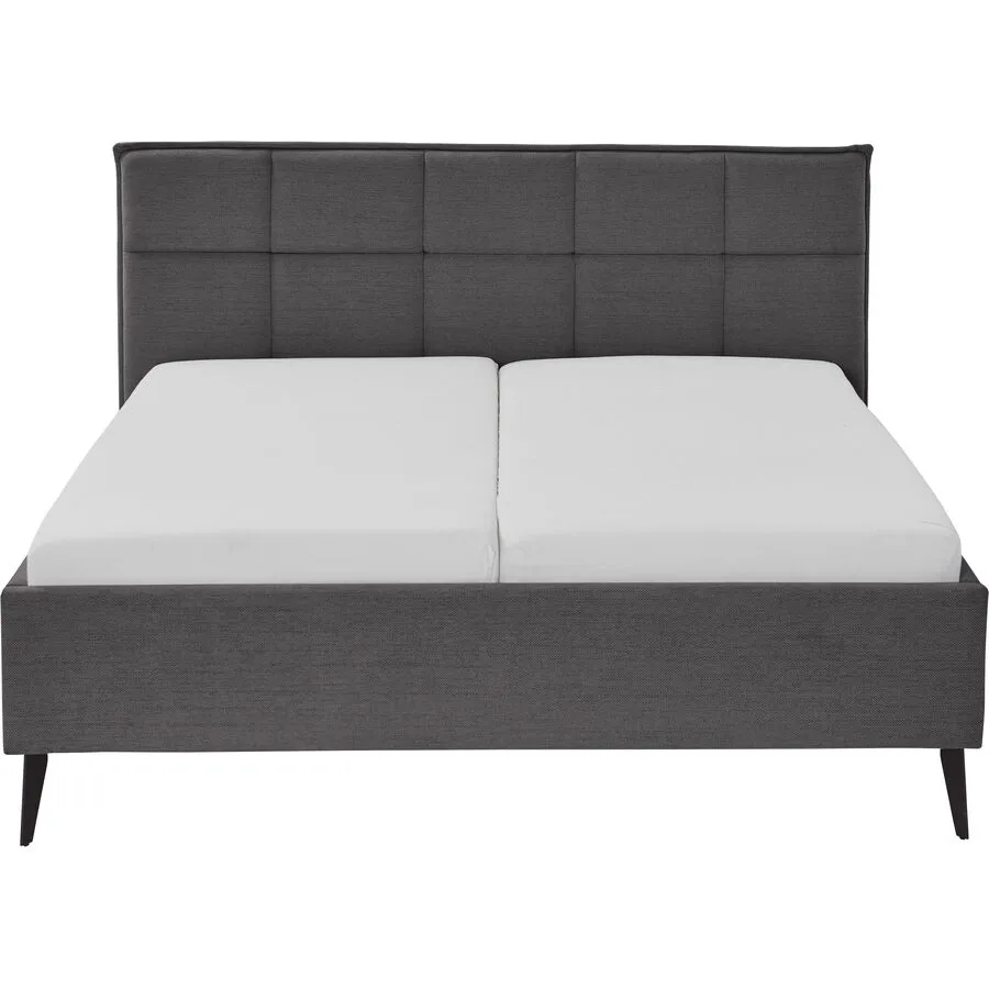 Bett Palle Anthrazit, Schwarz Stoff, Metall 160 x 200 cm