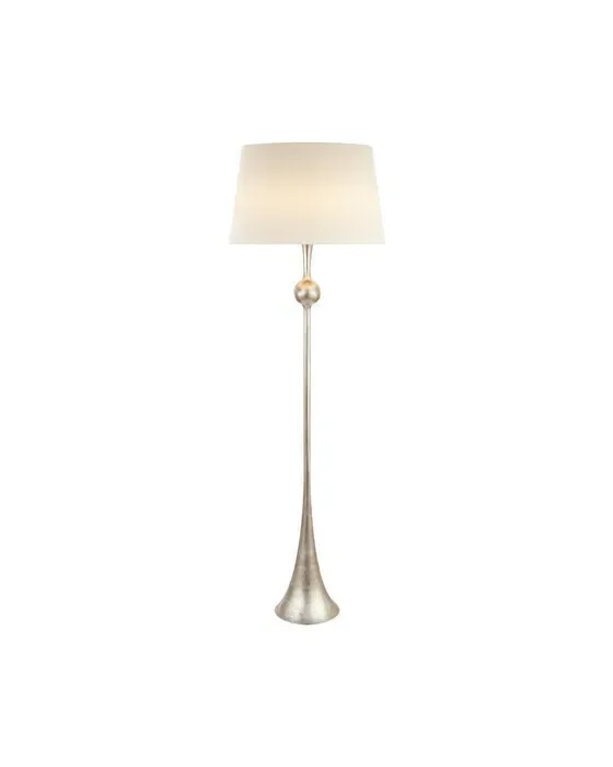 Dover Floor Lamp Burnished Silver Leaf
