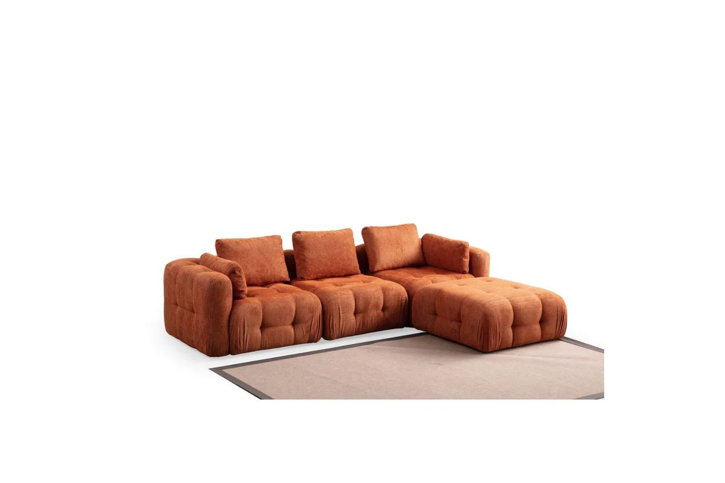 Yvara Soffa med Divan 4-sits - Orange