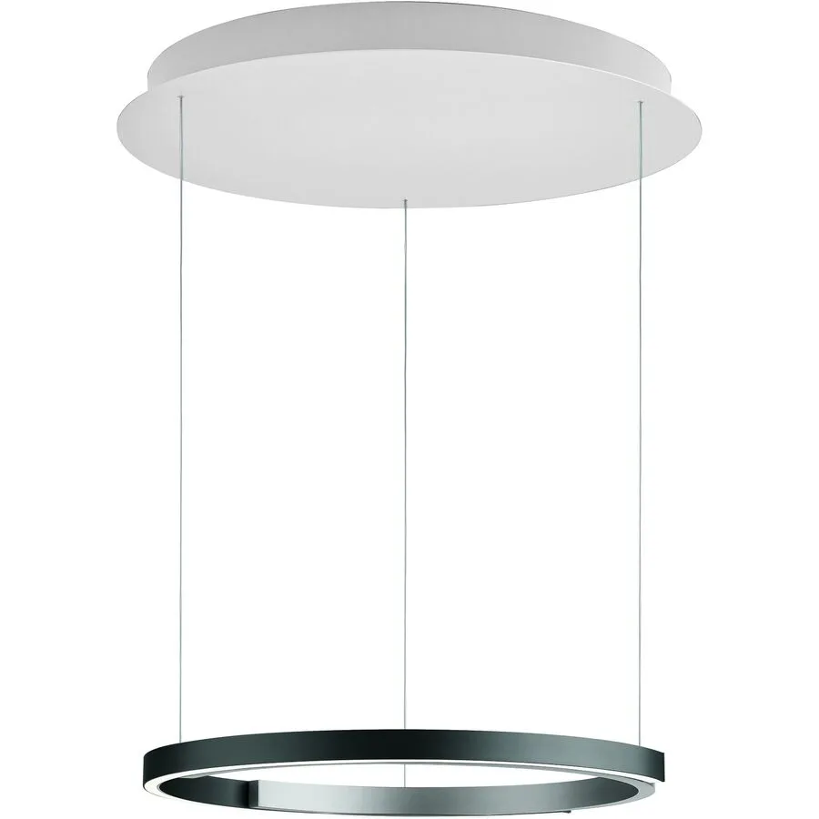 Designer-Pendellampe Bankamp Rings anthrazit/aluminium matt dimmbar D 55 cm - Farbe: Anthrazit Eloxiert/Alu Matt - LED - Lichtfarbe: Extra warmweiss -