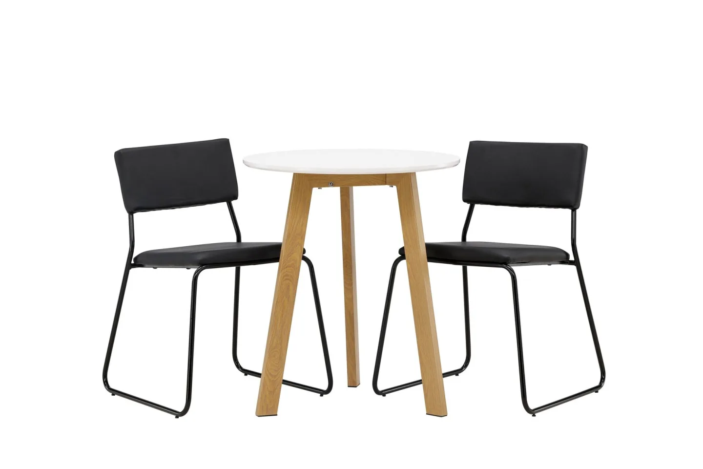 Leonora Matgrupp 65 cm Rund med 2 Kenth Stolar - Svart