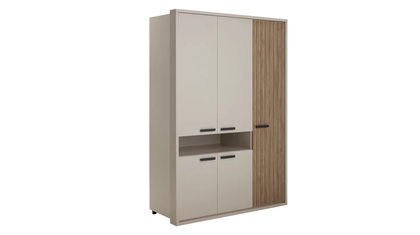 Kleiderschrank Eiche - Beige-Kaschmir - 147 cm - 5-türig - BRAVO