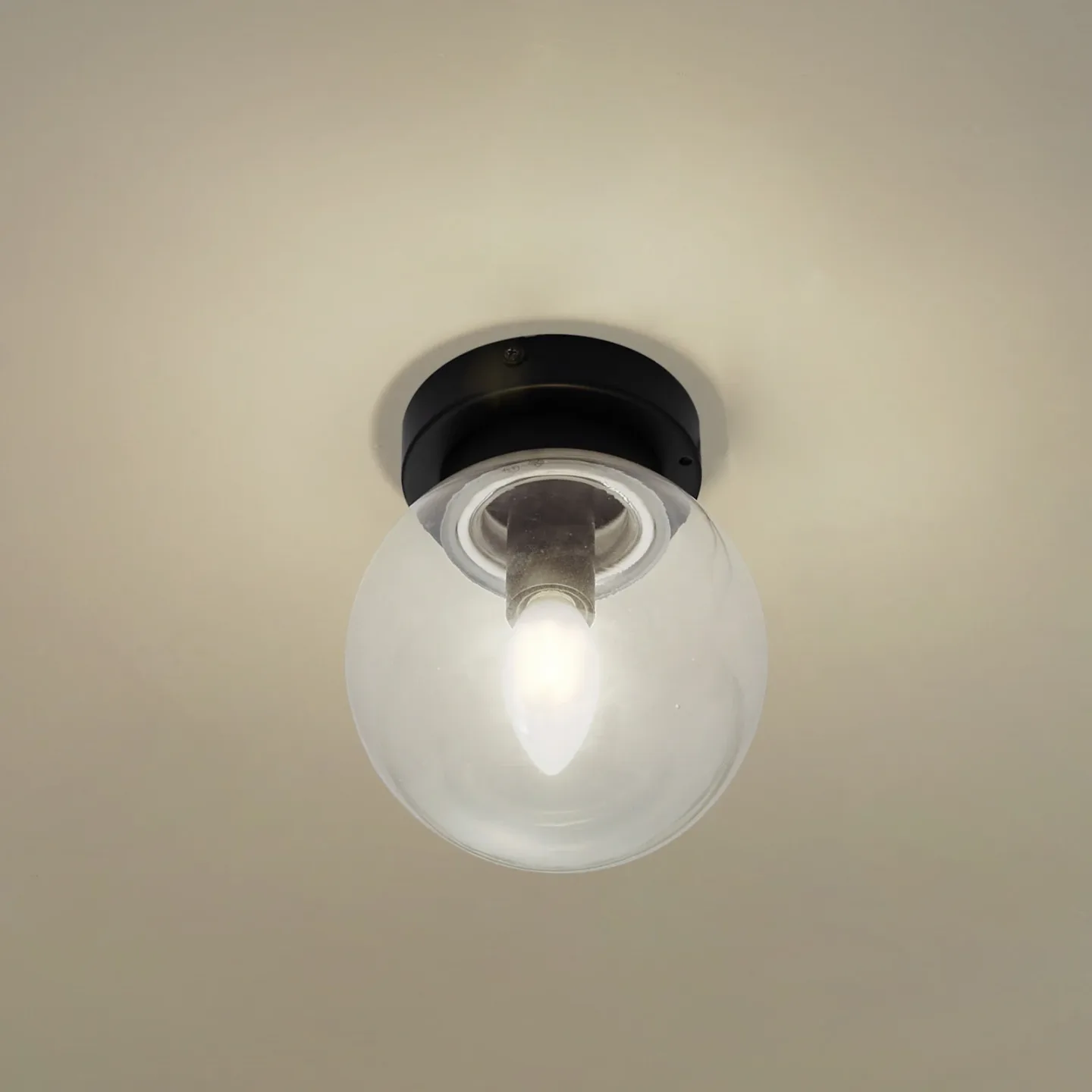 Badolo Deckenleuchte IP44 Schwarz - Lucande - Badezimmer - Glas - Kugel