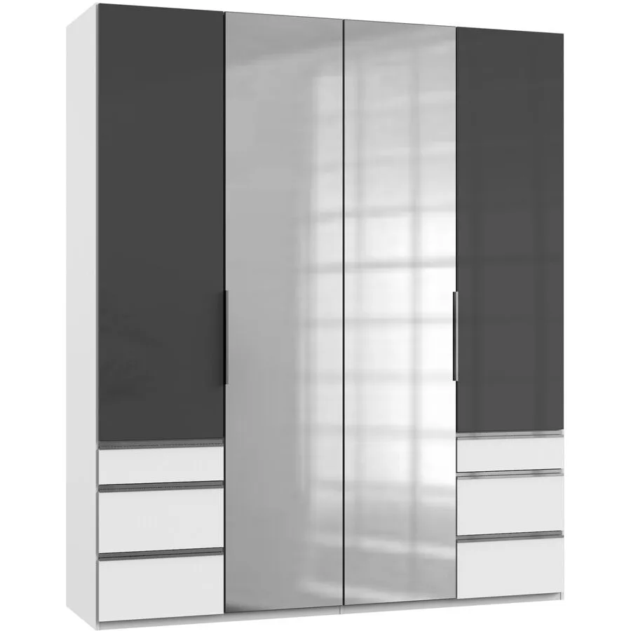 Kleiderschrank Sanko grau Holzwerkstoff B 200 cm