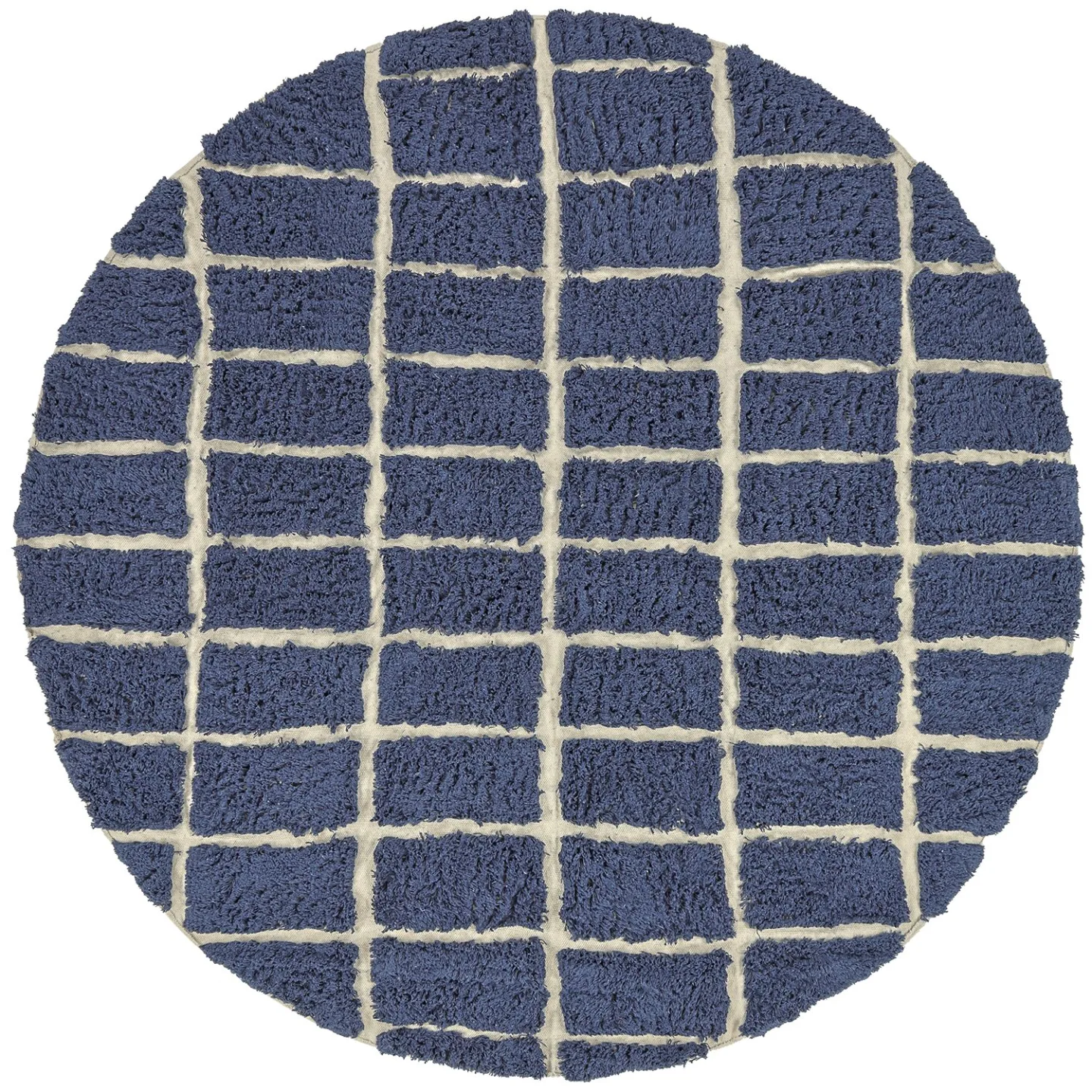 Rundt teppe - Zola Natural Cotton Shaggy (blå) (Størrelse: Ø 240 cm)